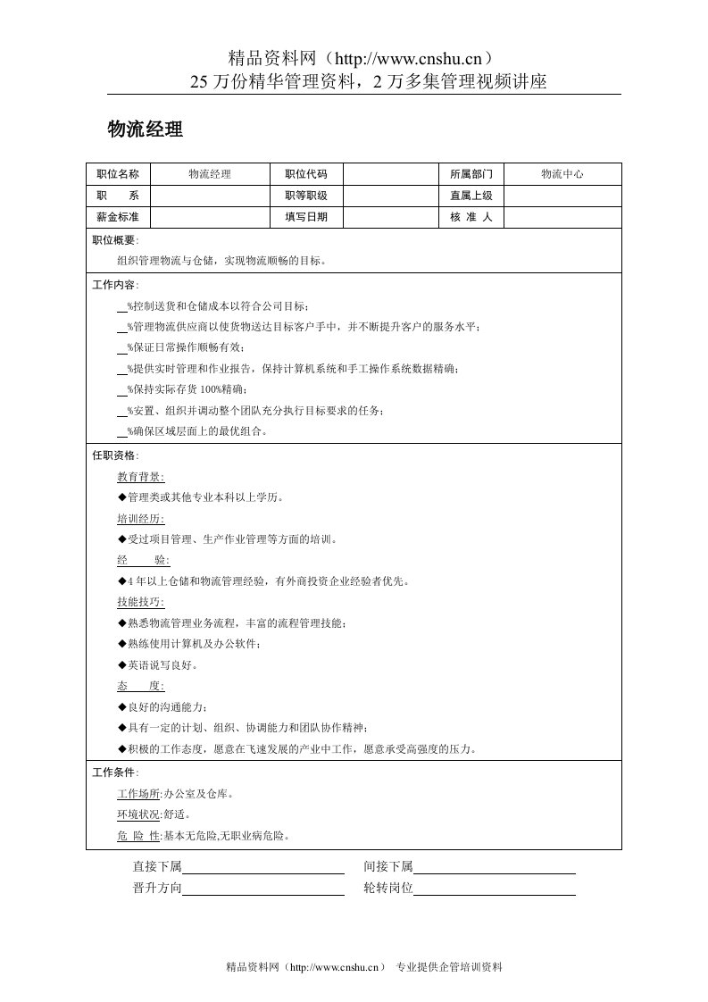 物流经理