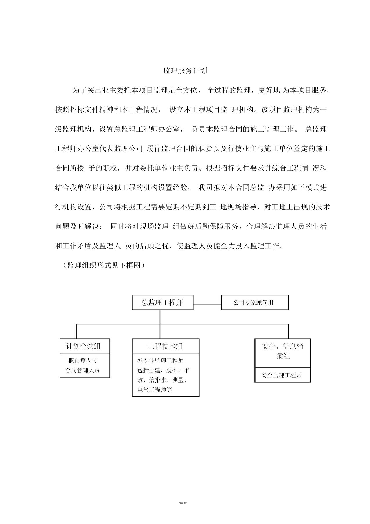 监理服务计划