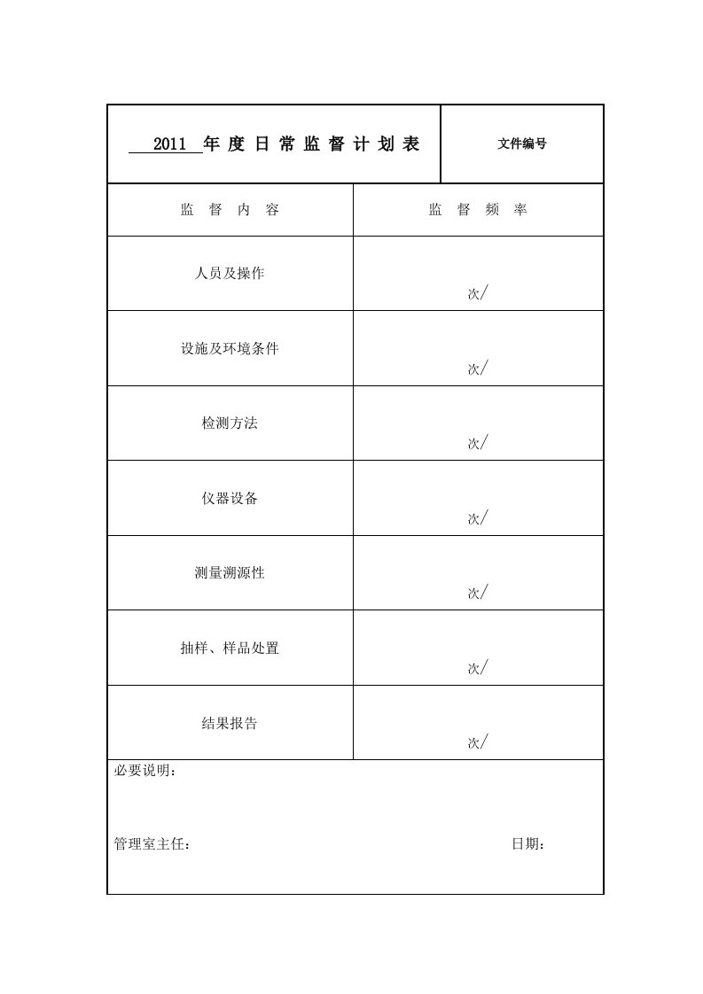 《日常监督计划表》word版