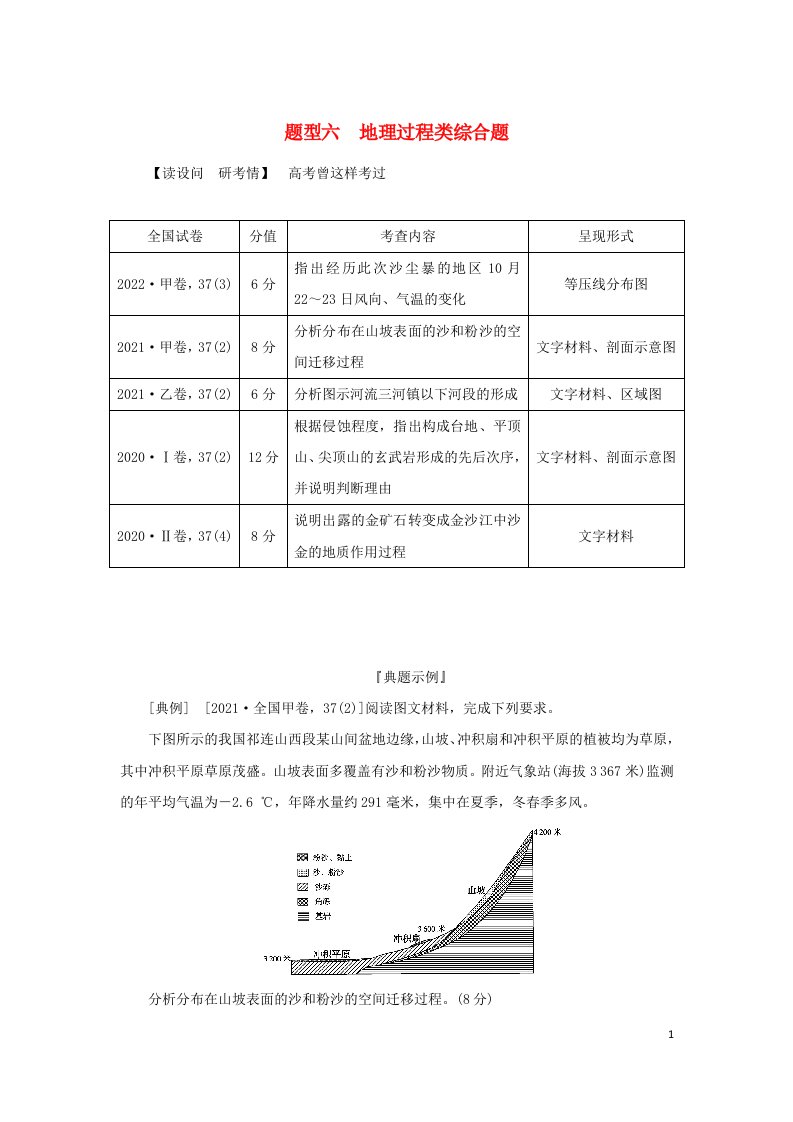 2023新教材高考地理二轮专题复习专题十三综合题满分技法突破题型六地理过程类综合题教师用书