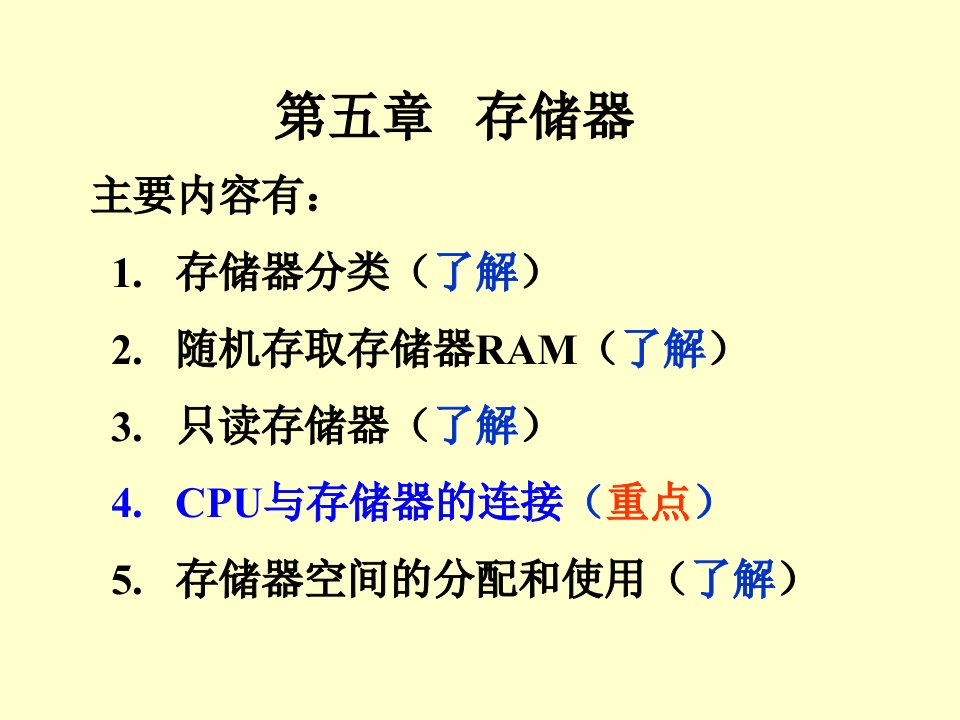 微机原理课件第五章存储器暗灰