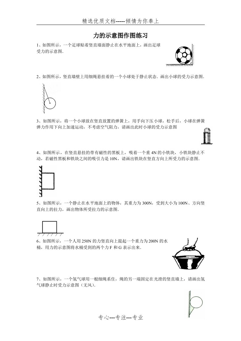 力的示意图作图练习(共4页)