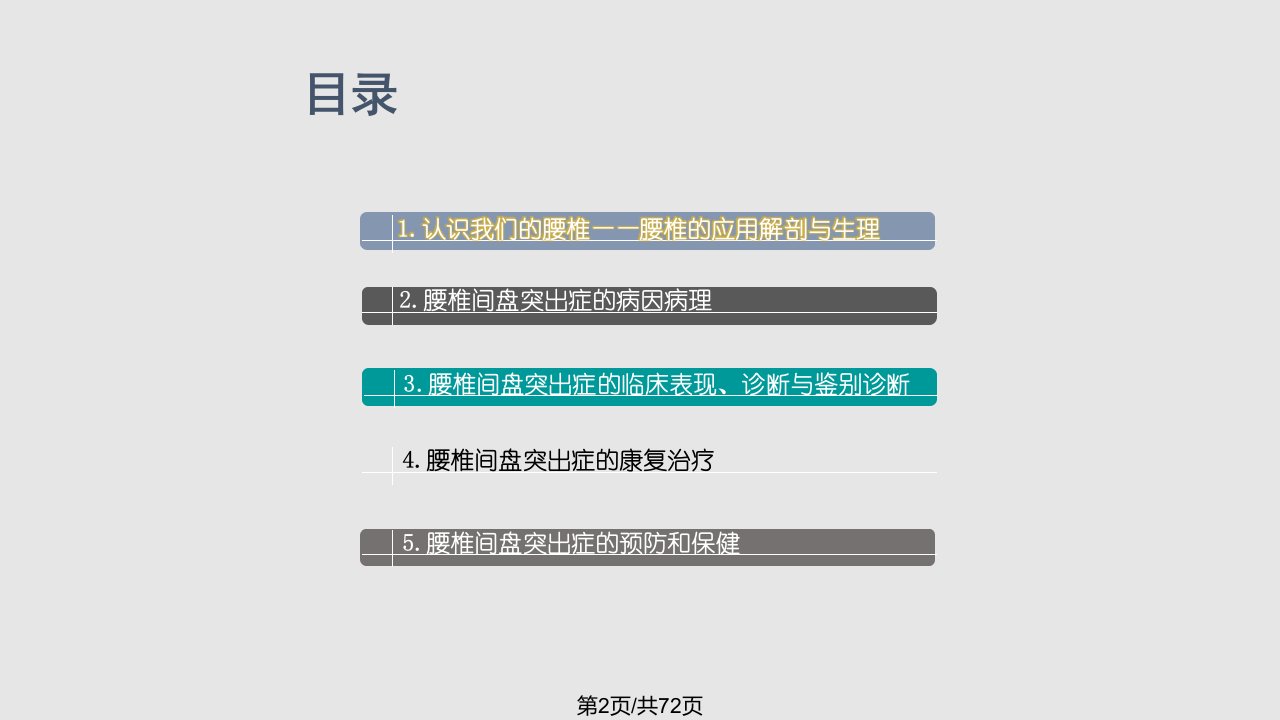 腰椎间盘突出症保健与康复