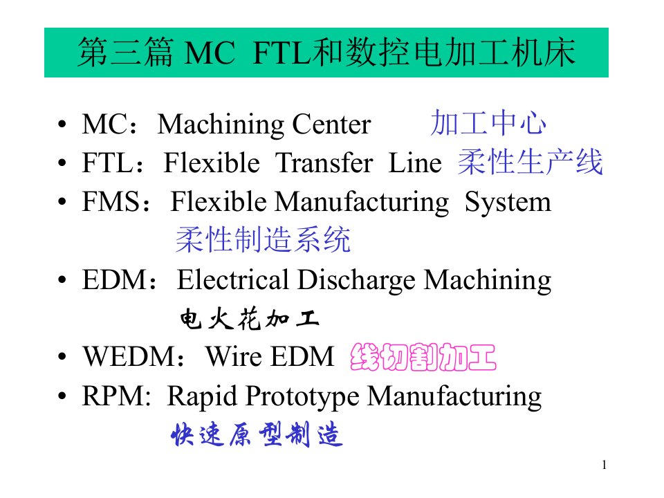 第三篇机械制造技术装备及设计MC及电加工