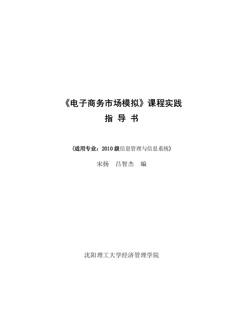 电子商务市场模拟指导书10信管