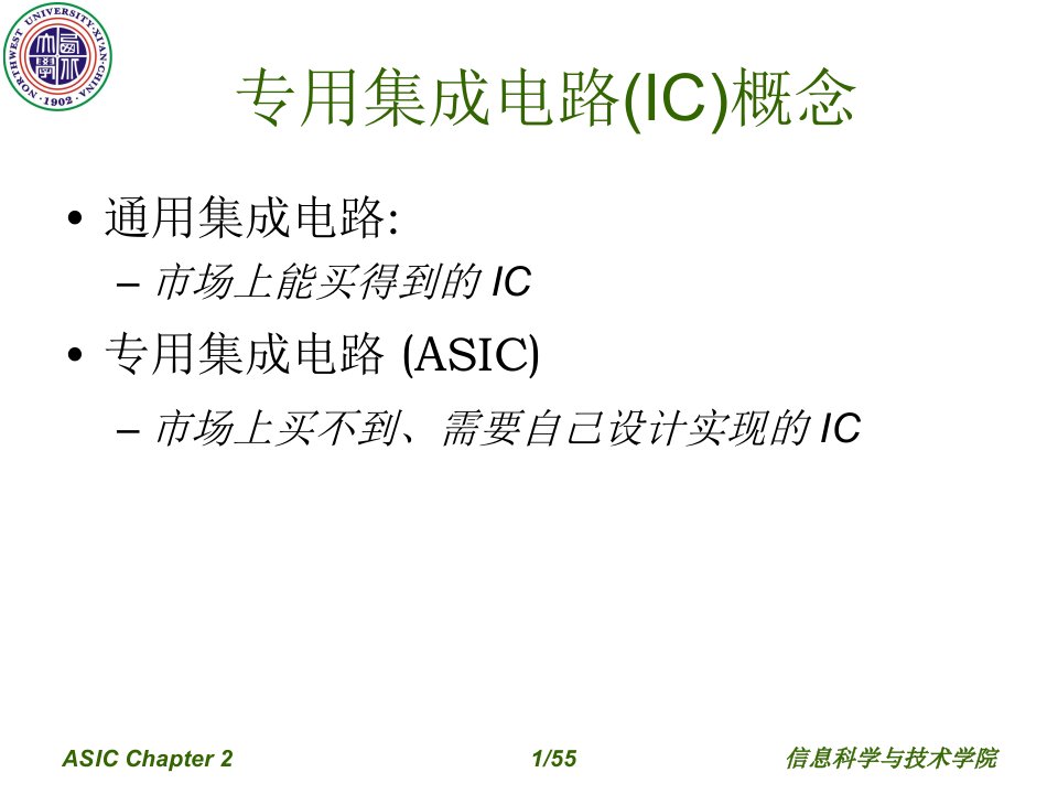 专用集成电路Chapter2专用集成电路概念与设计流程