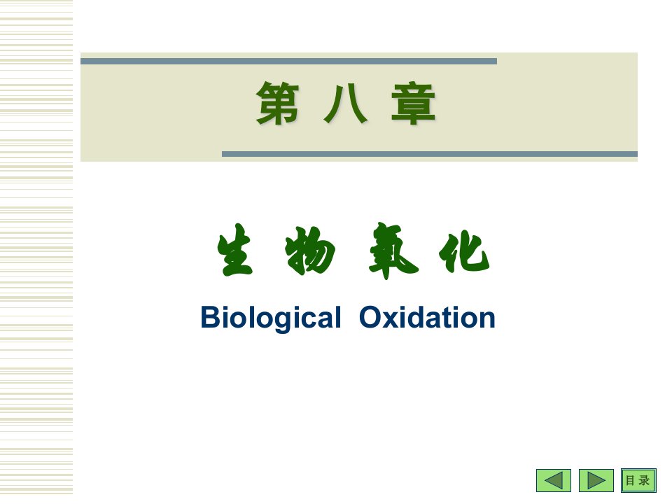 第八章BIOLOGICALOXIDATION