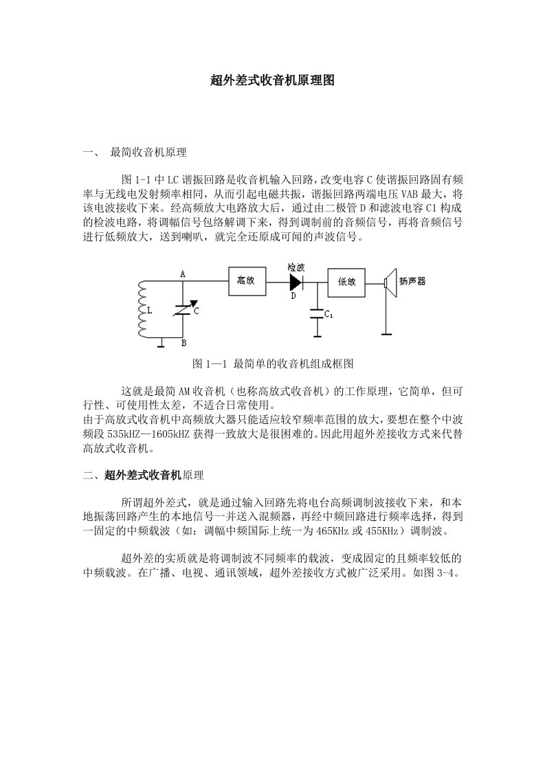 超外差式收音机原理图