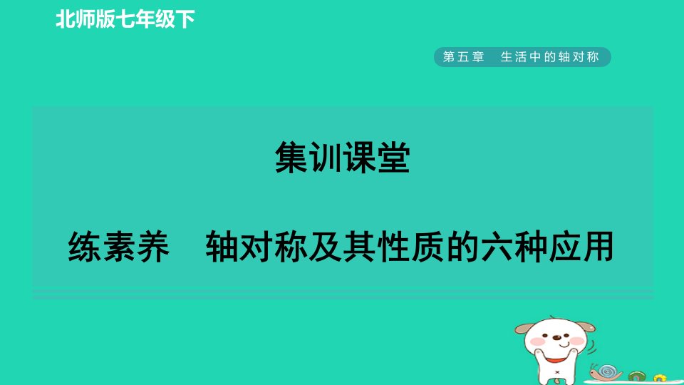 2024春七年级数学下册第五章生活中的轴对称2探索轴对称的性质练素养轴对称及其性质的六种应用课件新版北师大版