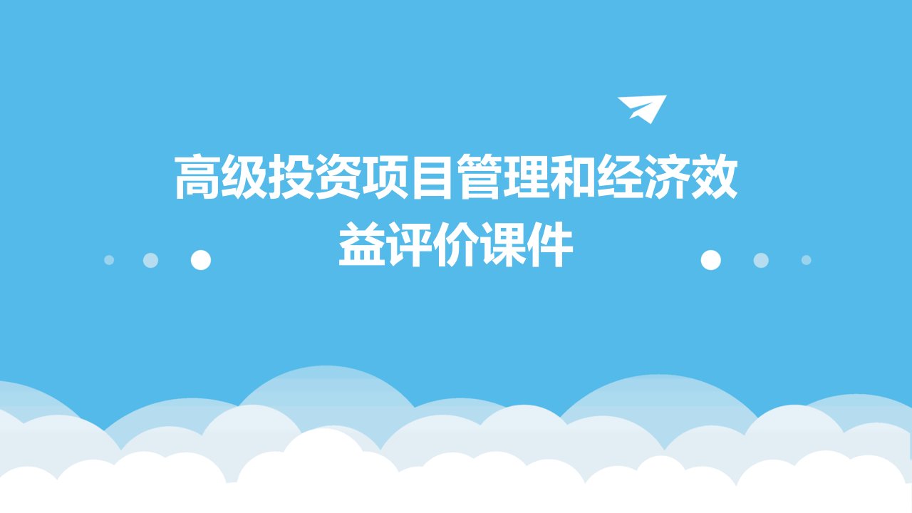 高级投资项目管理和经济效益评价课件