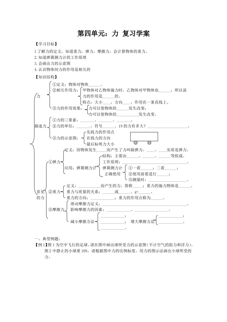 初三物理力复习学案