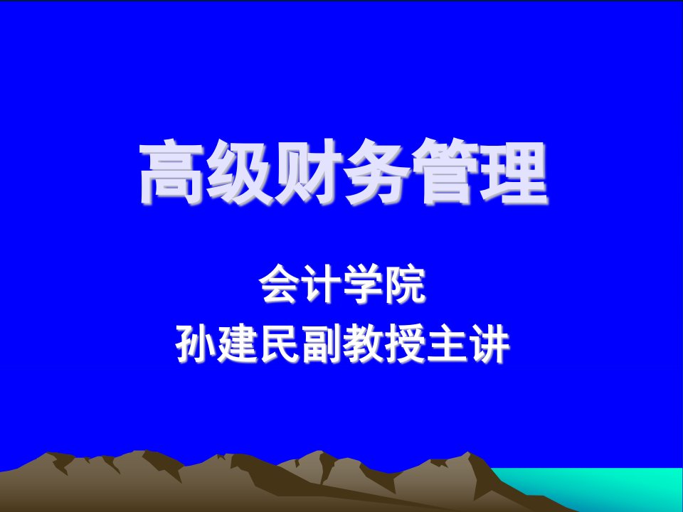 高级财务管理总论