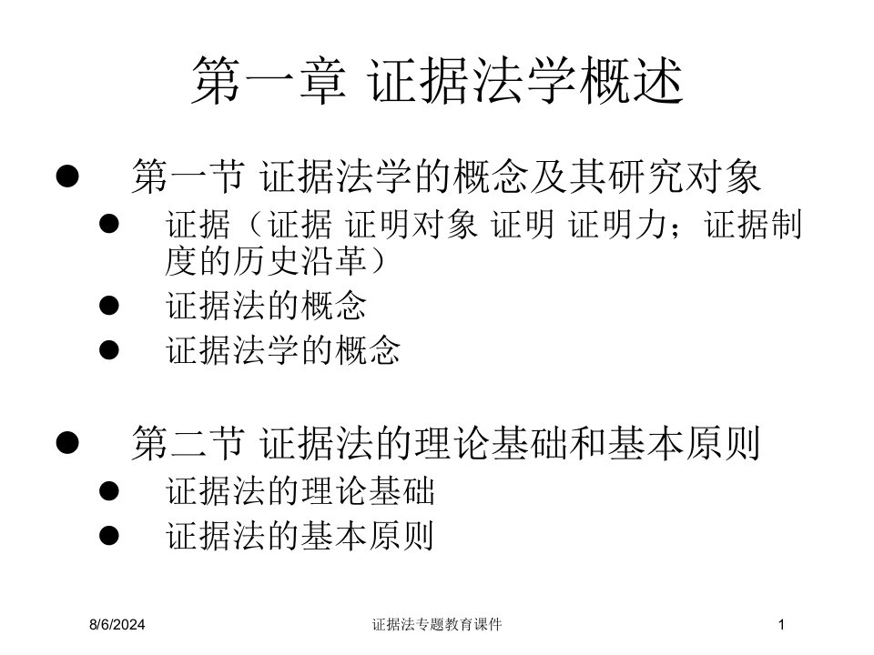 2021年度证据法专题教育课件讲义