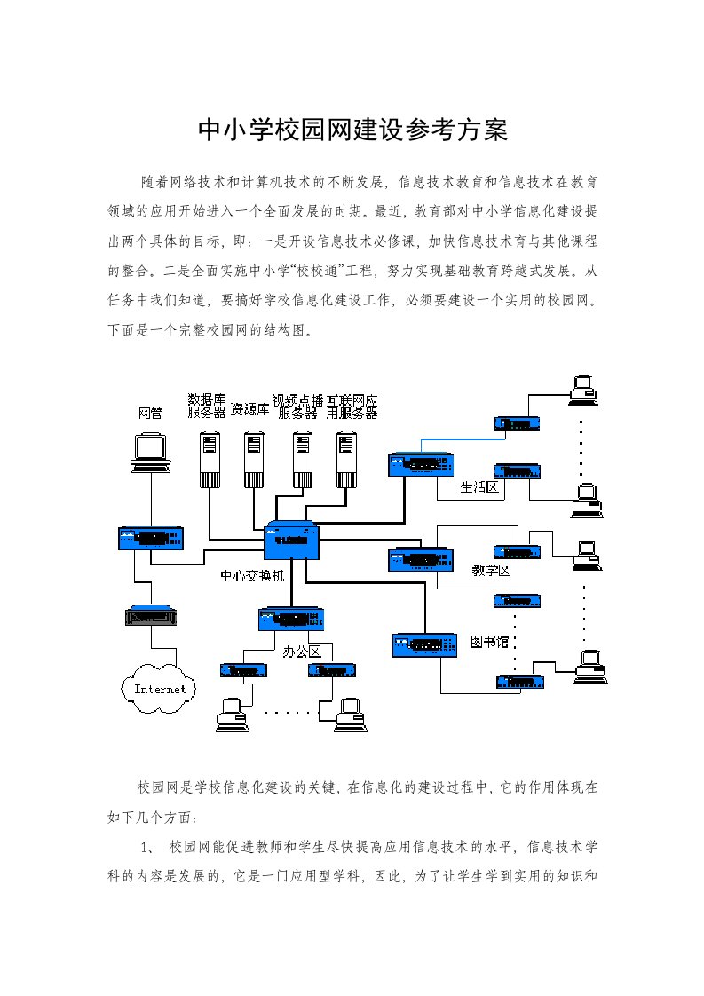 中学学校网络铺设方案