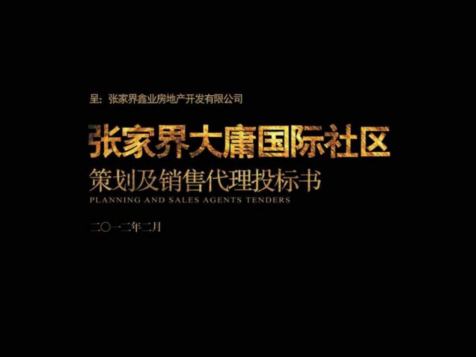 张家界大庸国际社区策划及销售代理投标书