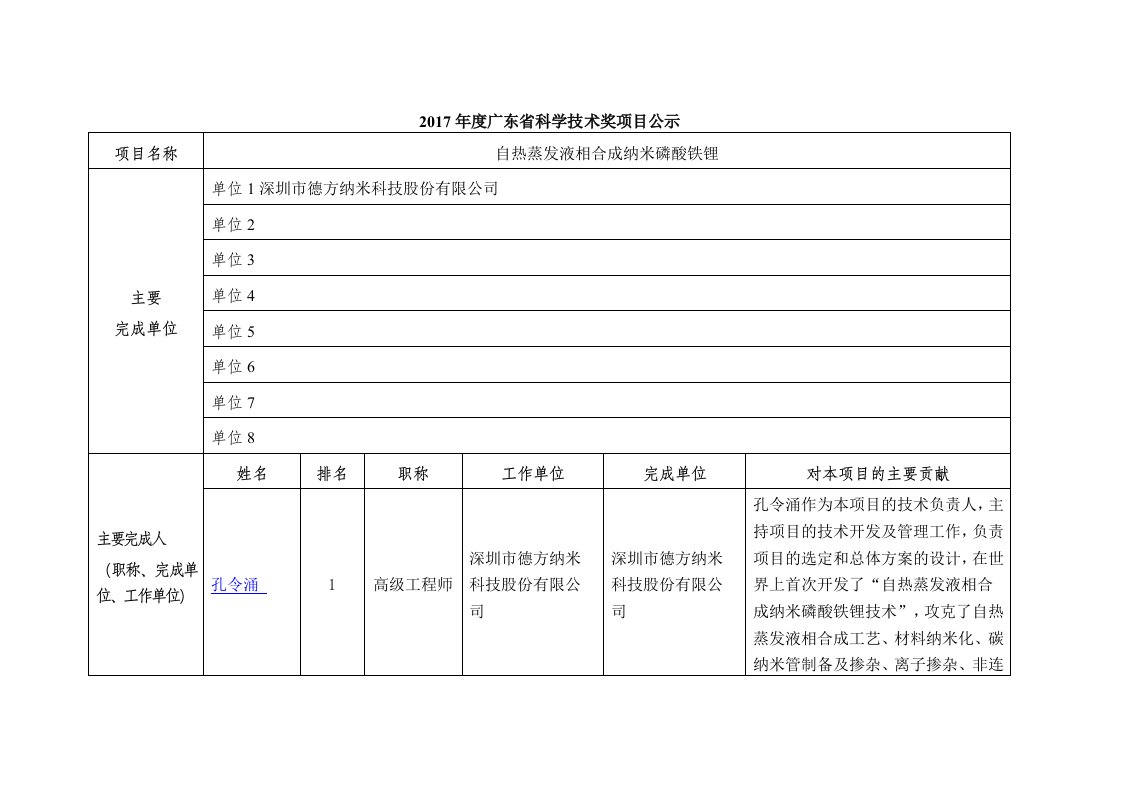 自热蒸发液相合成纳米磷酸铁锂-深圳科技创新委员会