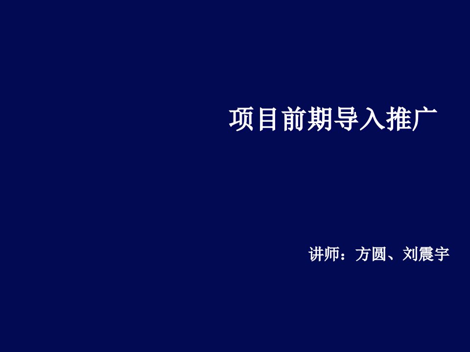 项目管理-项目前期导入推广