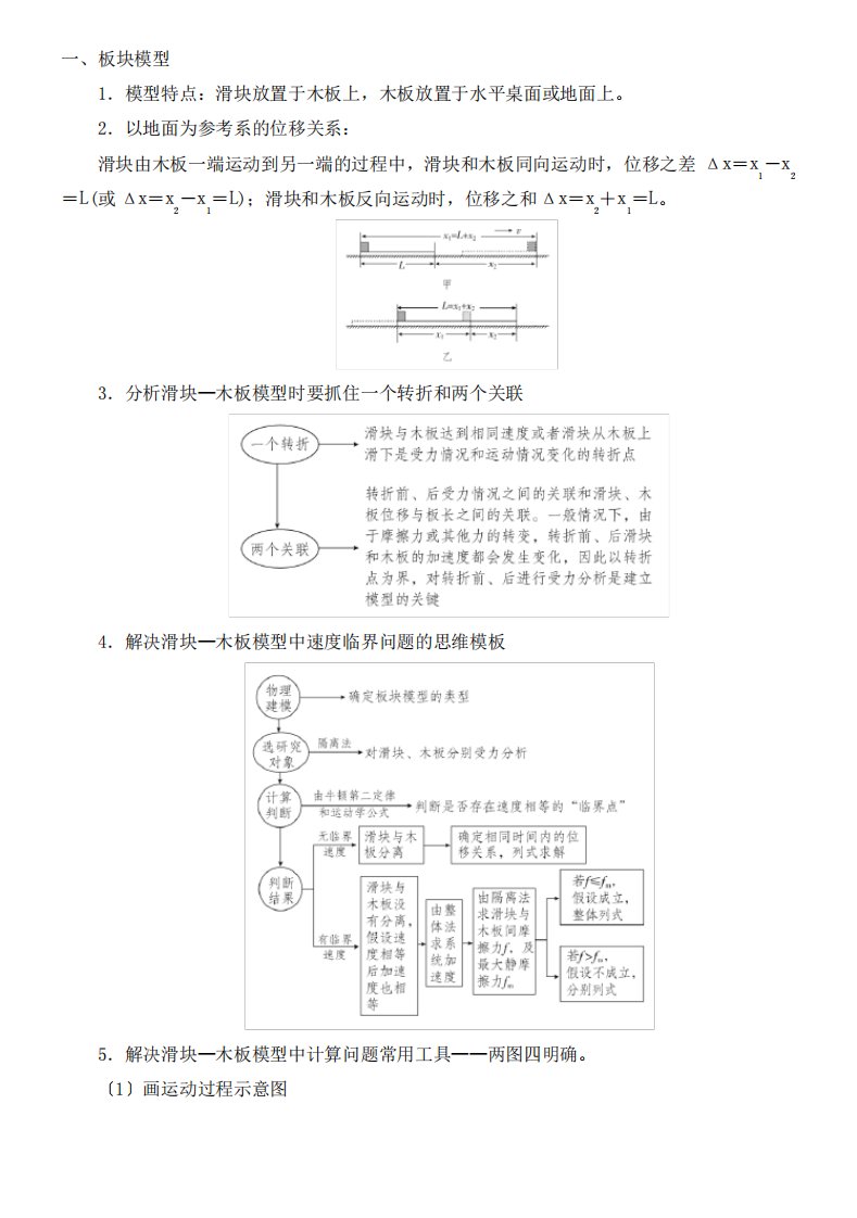 滑块木板模型之定量计算高三物理一轮复习专题