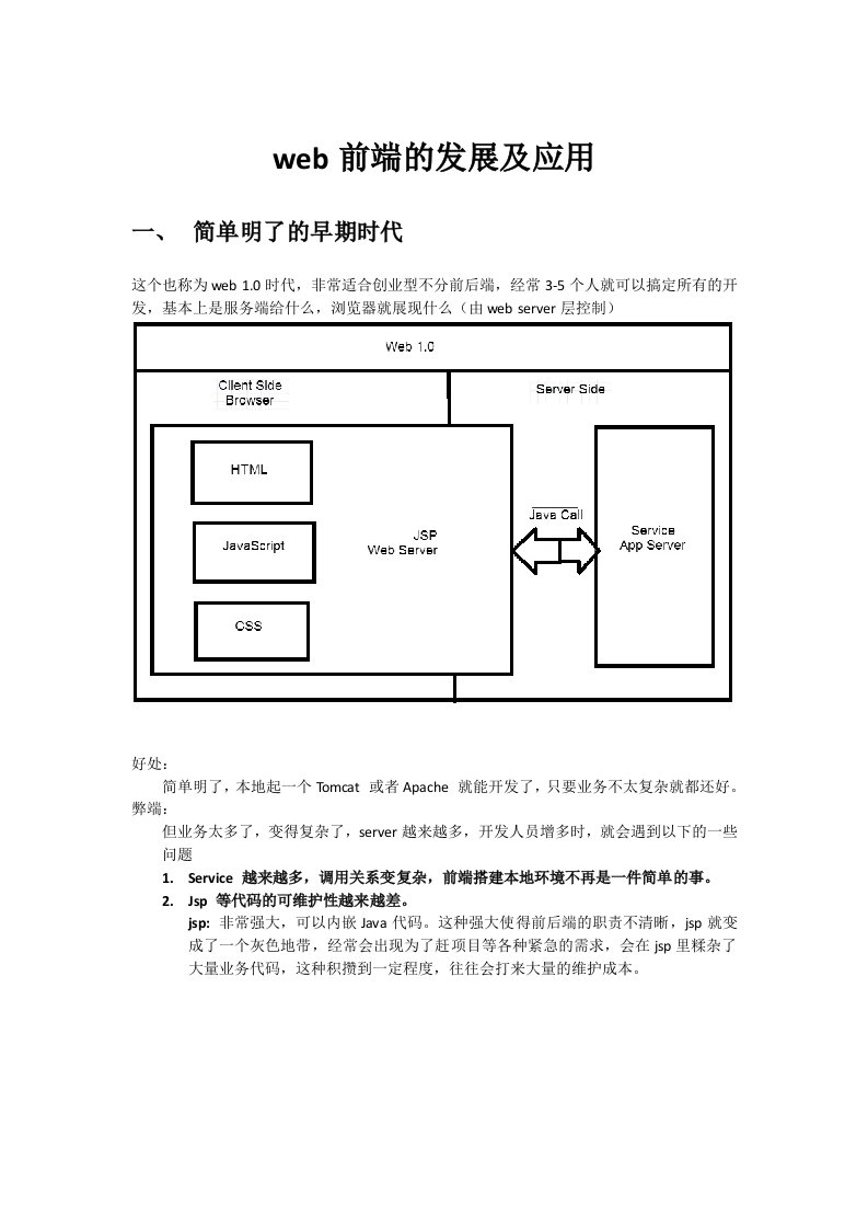 Web前端发展及应用