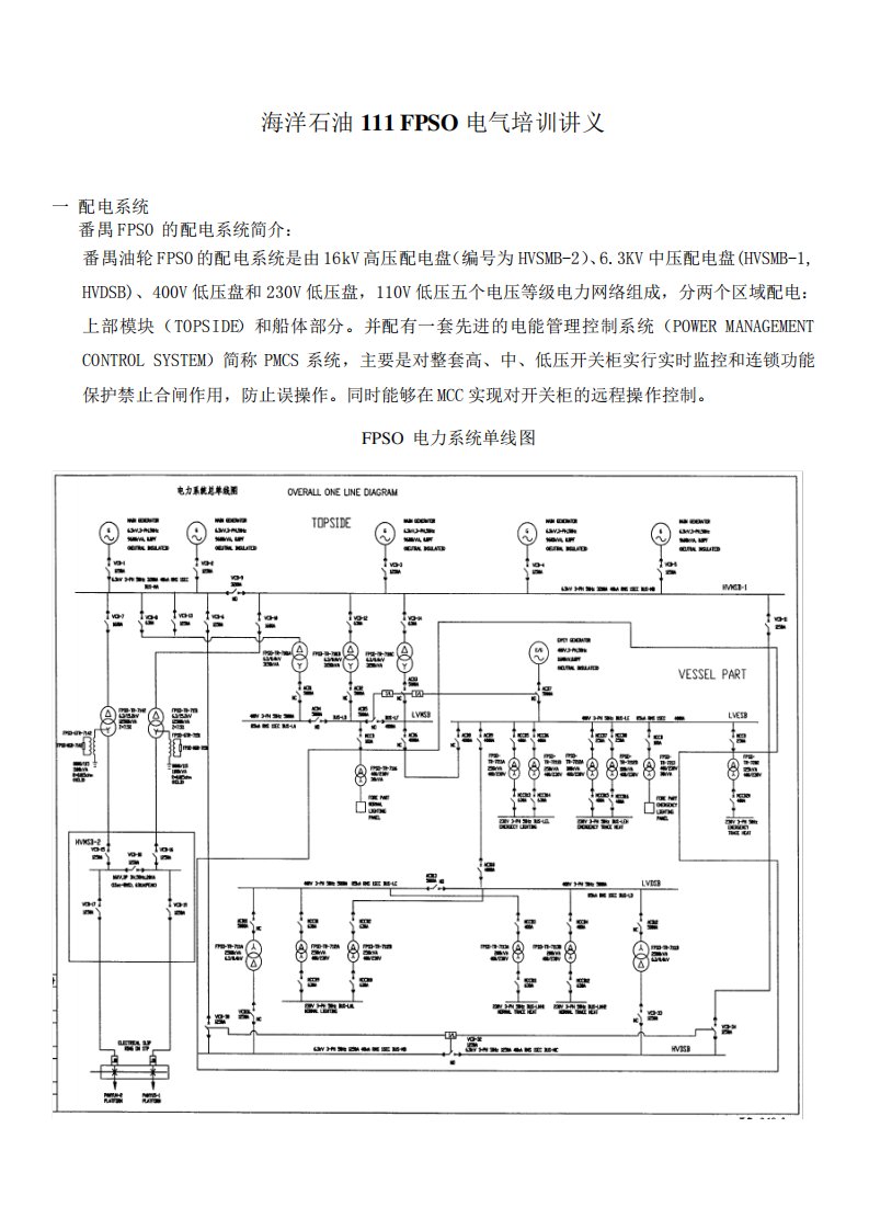 海洋石油111FPSO电气培训讲义