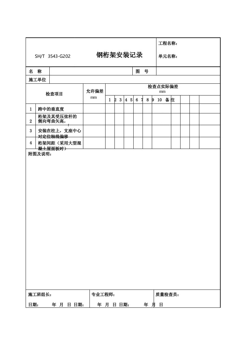 3543-G202钢桁架安装记录