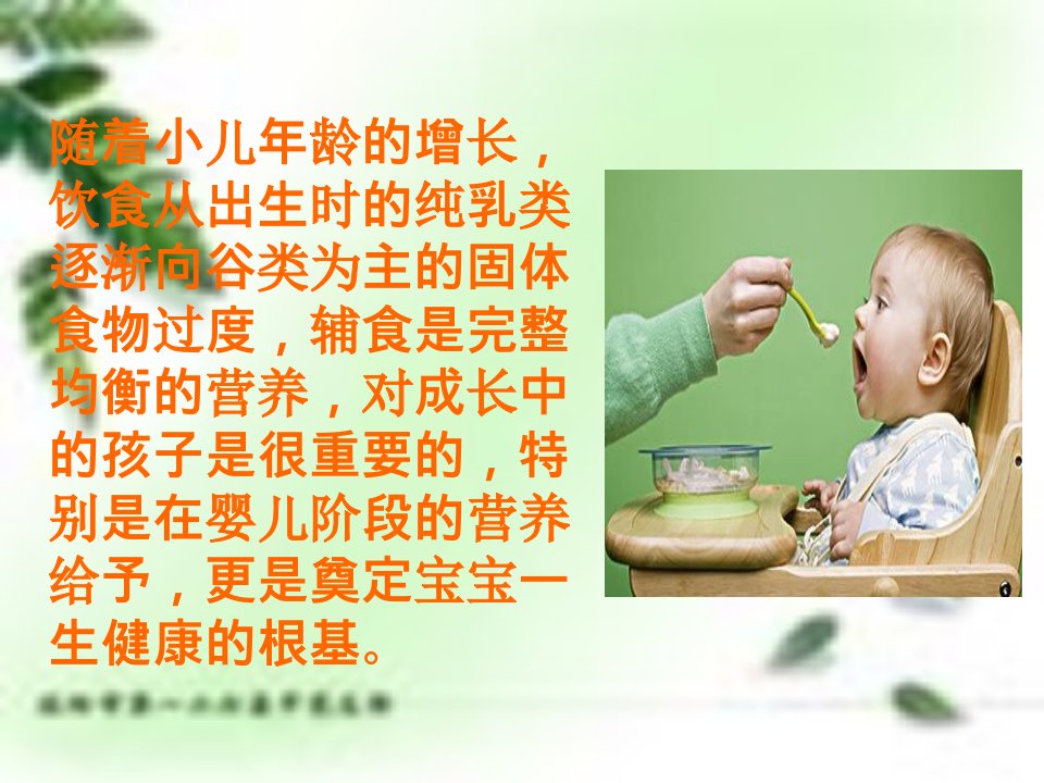 婴儿的辅食添加ppt课件