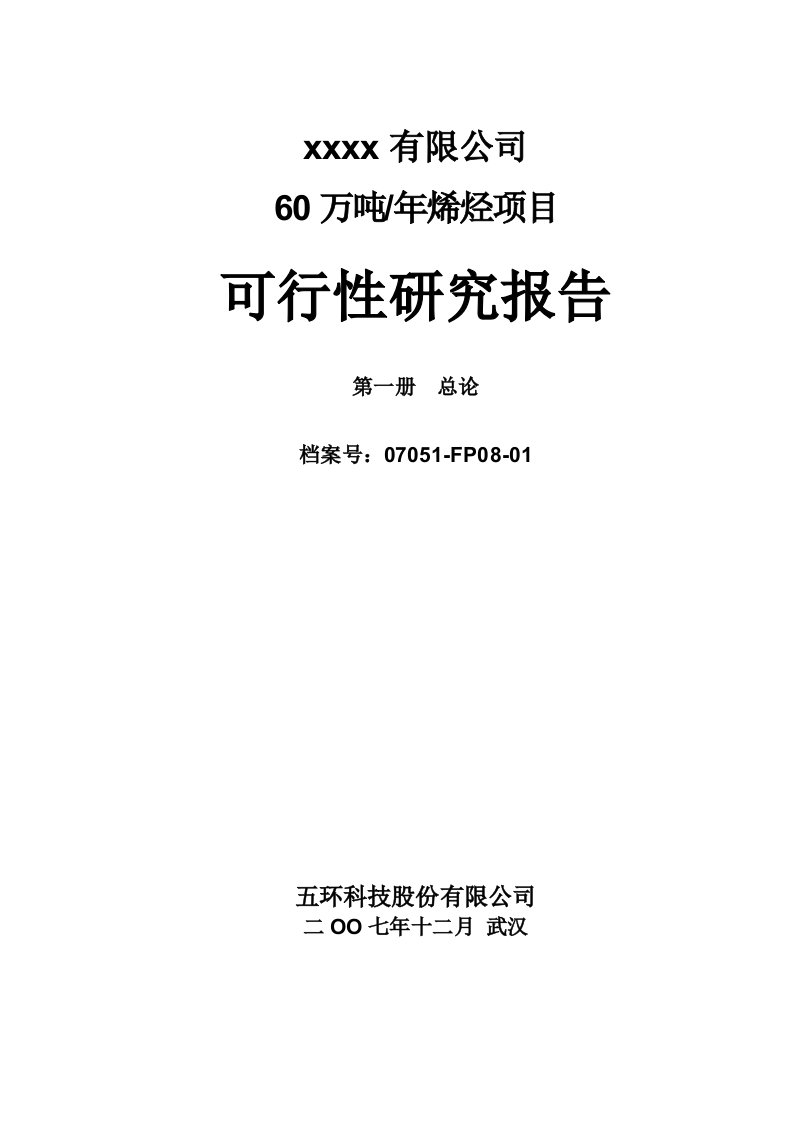 冶金行业-60万吨煤制烯烃项目可研11