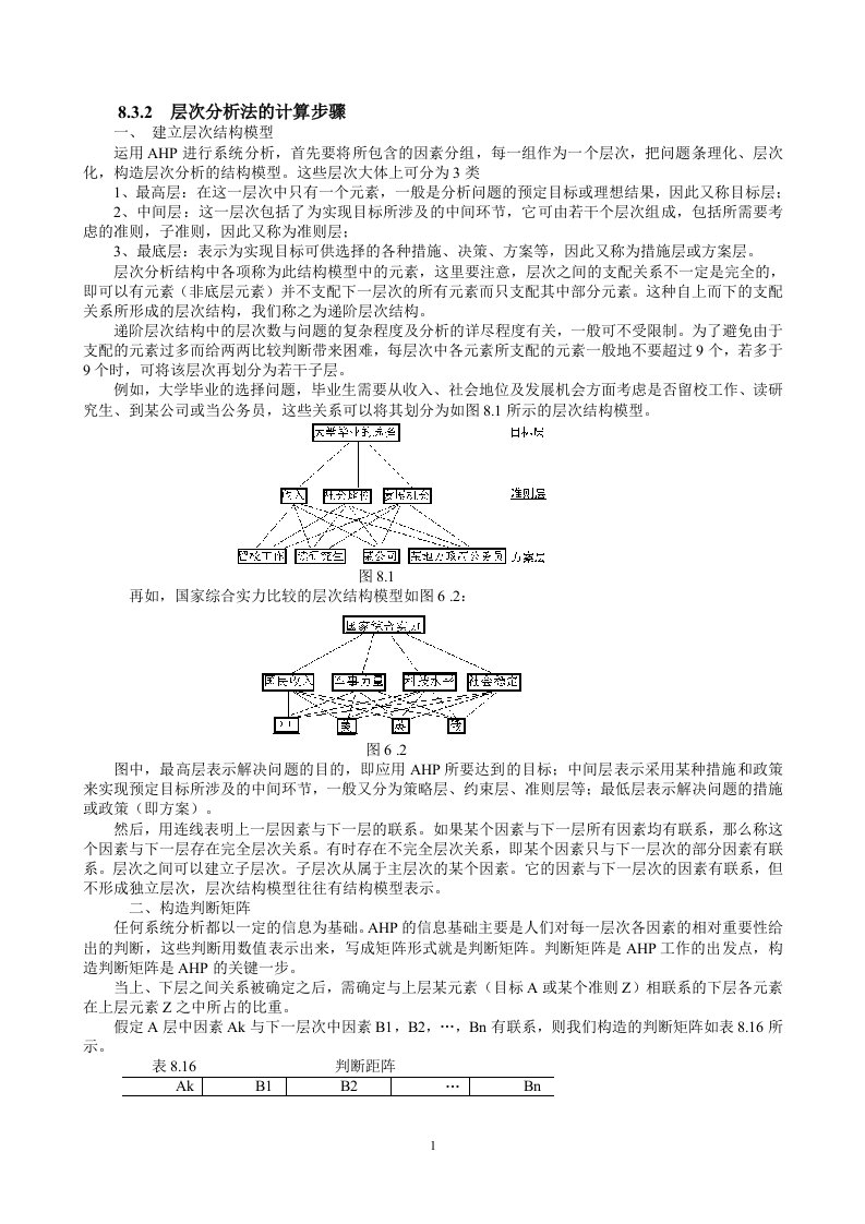 层次分析法的计算步骤