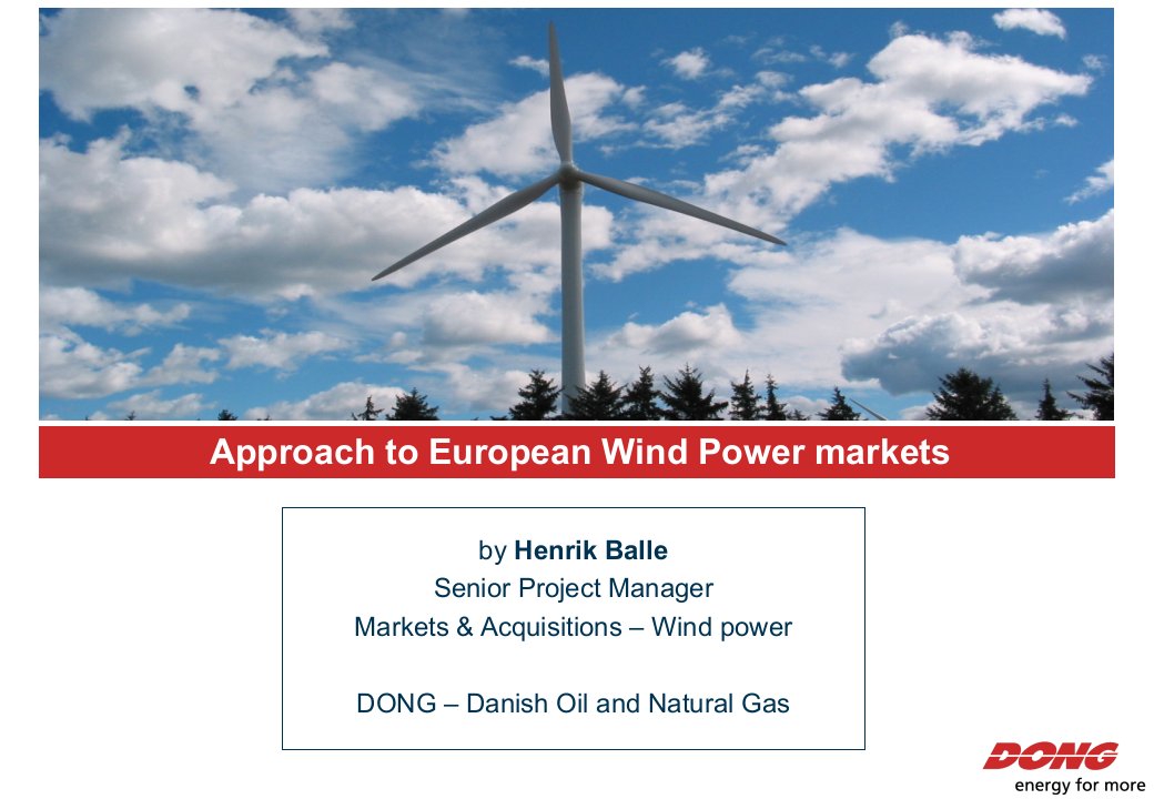 欧洲风能技术论文133_Approach_to_European_Wind_Power_markets