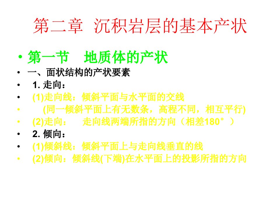 沉积岩层的基本产状