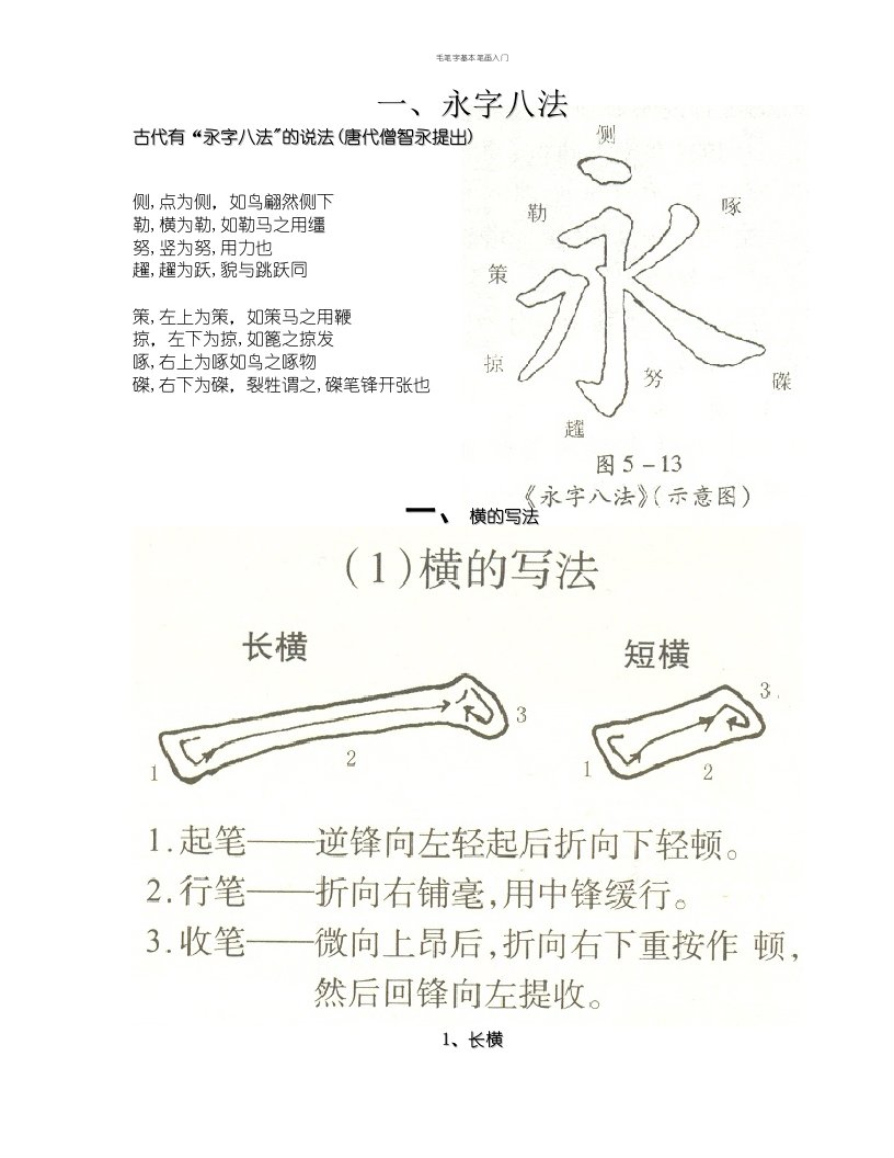 毛笔字基本笔画入门