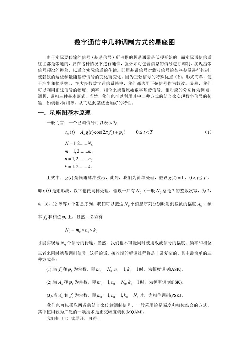 通信行业-通信中星座图简介