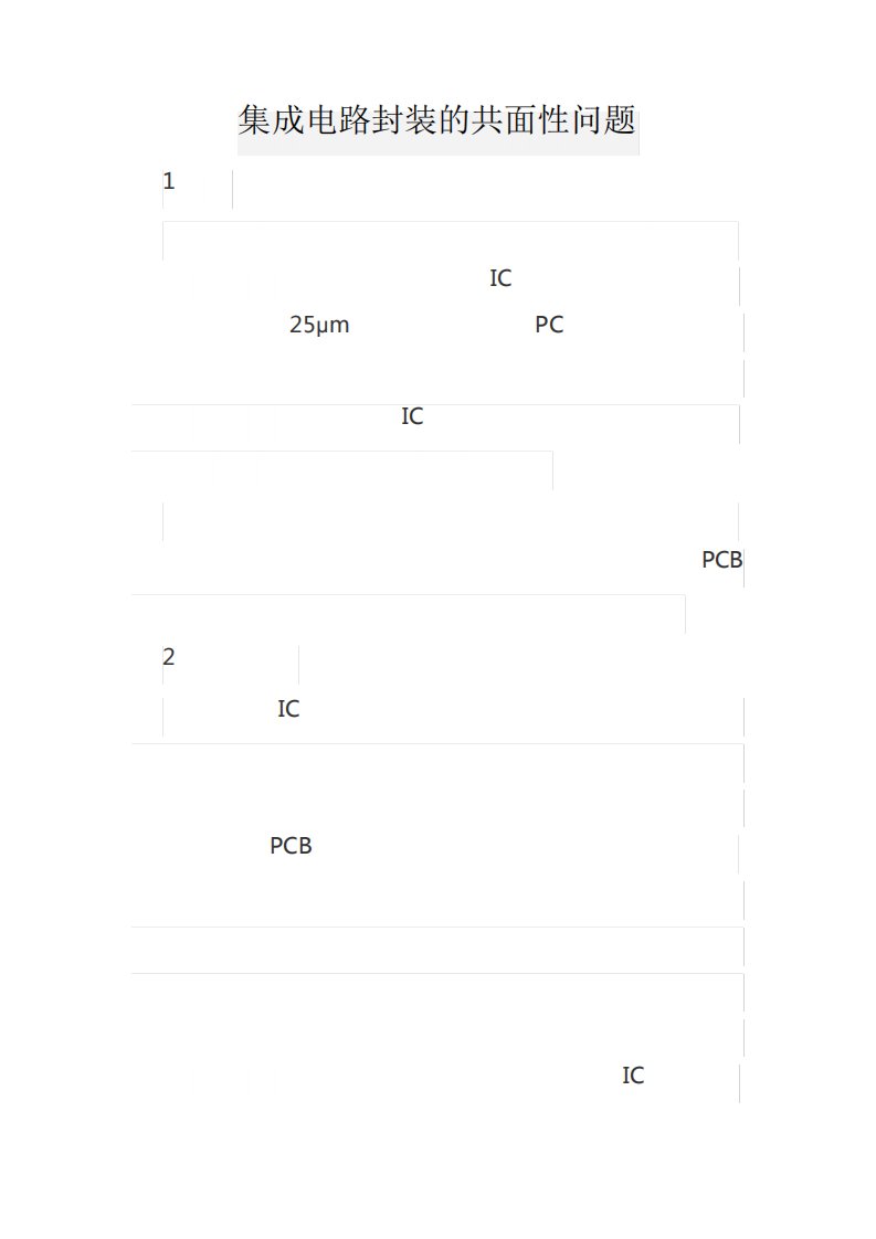 集成电路封装的共面性问题