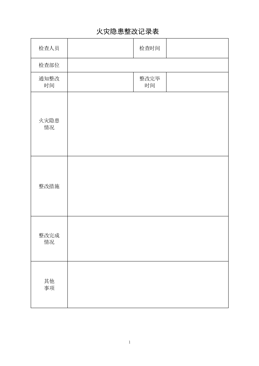 (完整版)火灾隐患整改记录本