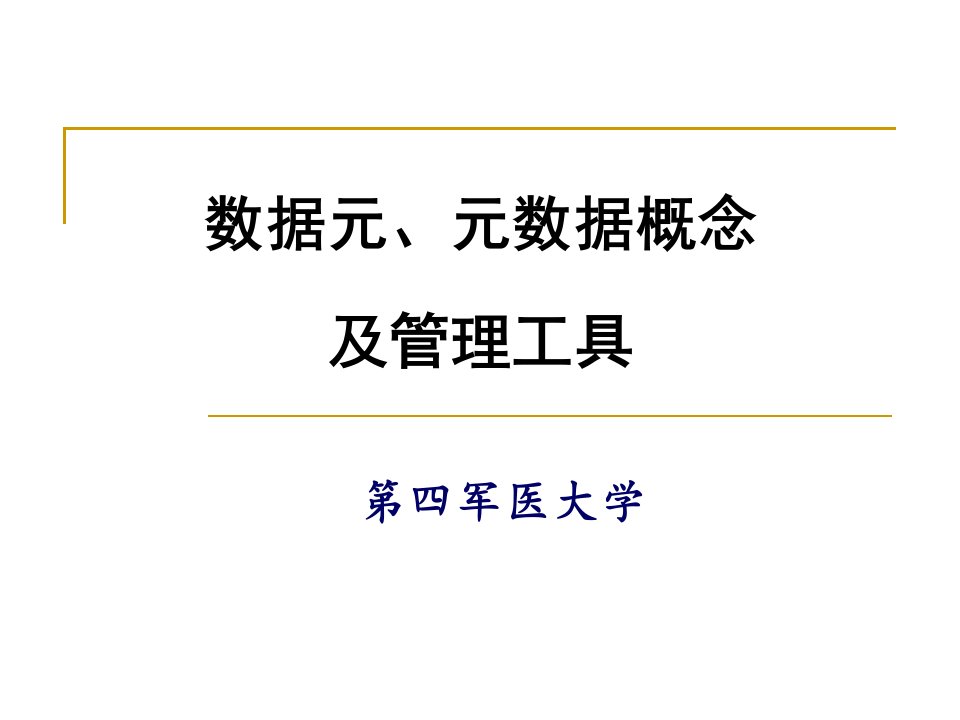 数据元、元数据概念及管理工具