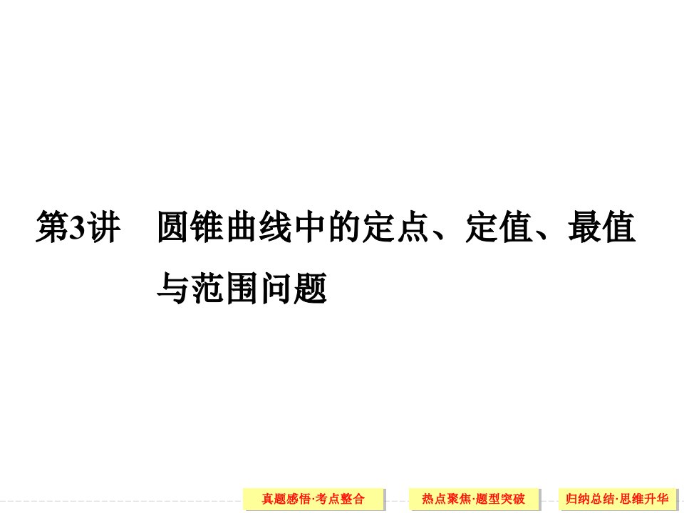 圆锥曲线中的定点、定值、最值与范围问题