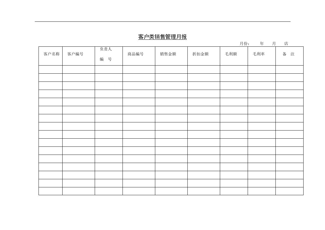 【管理精品】二十九、客户类销售管理月报