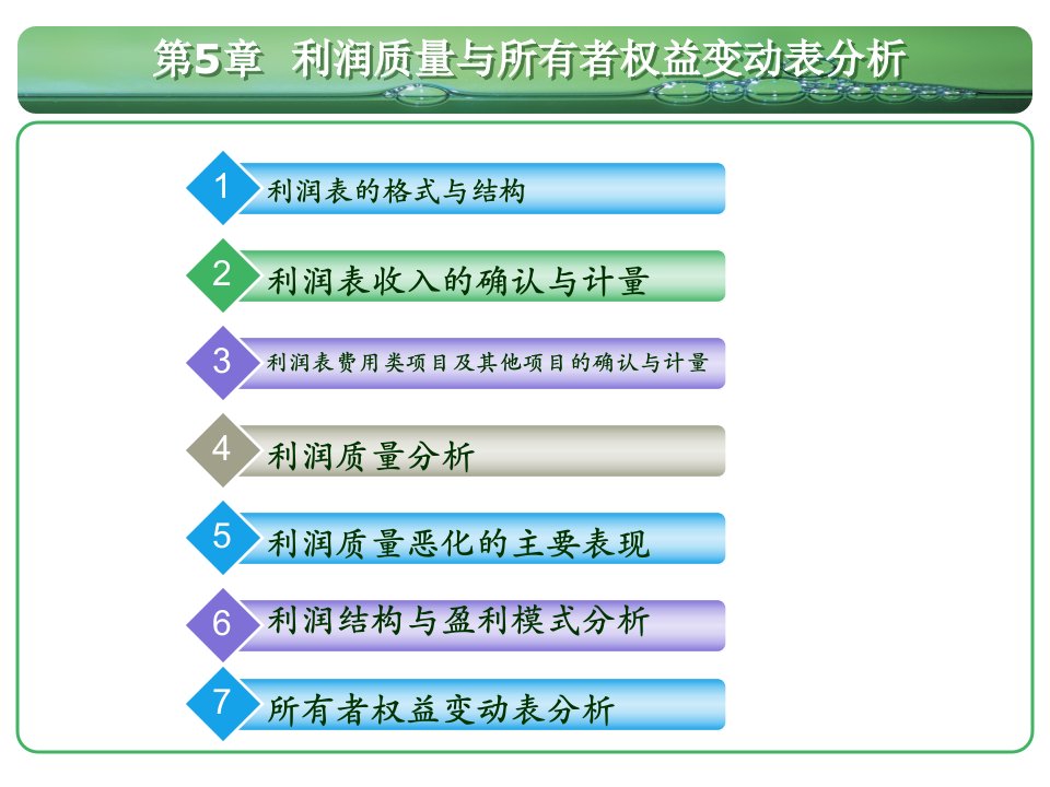 第五章利润质量与所有者权益变动表分析