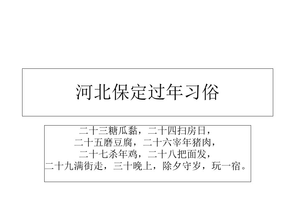 河北保定过年习俗PPT课件