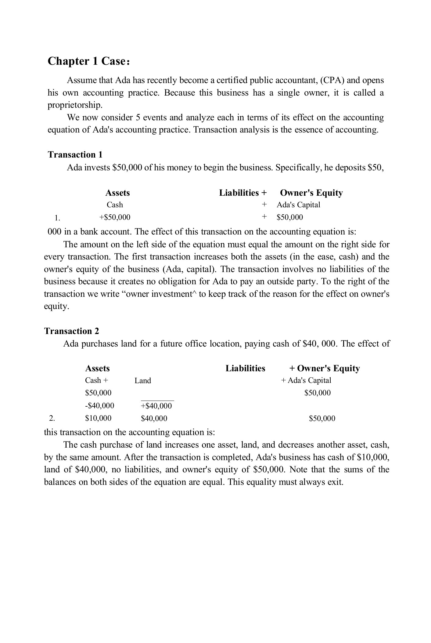 会计专业英语章节教学案例及答案36