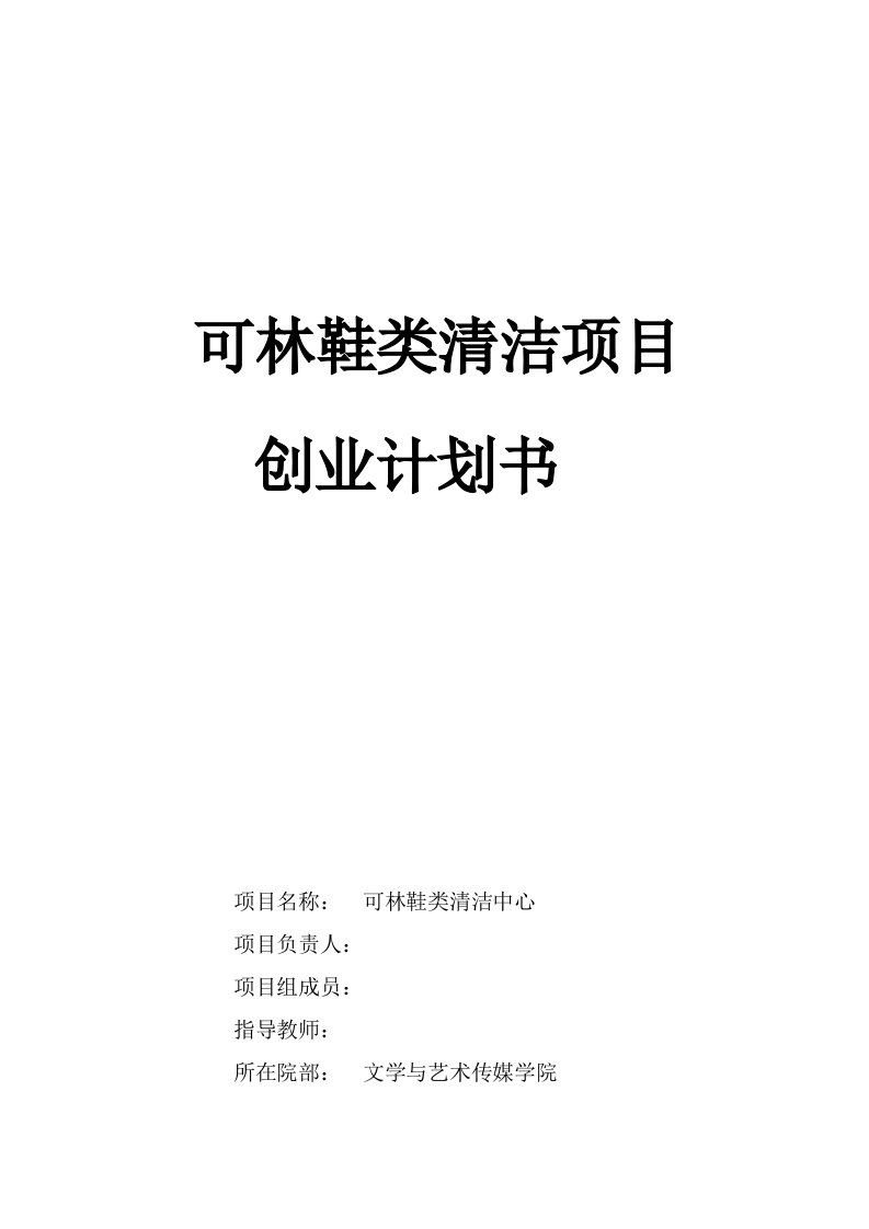 始足下鞋类清洁项目创业计划书最新