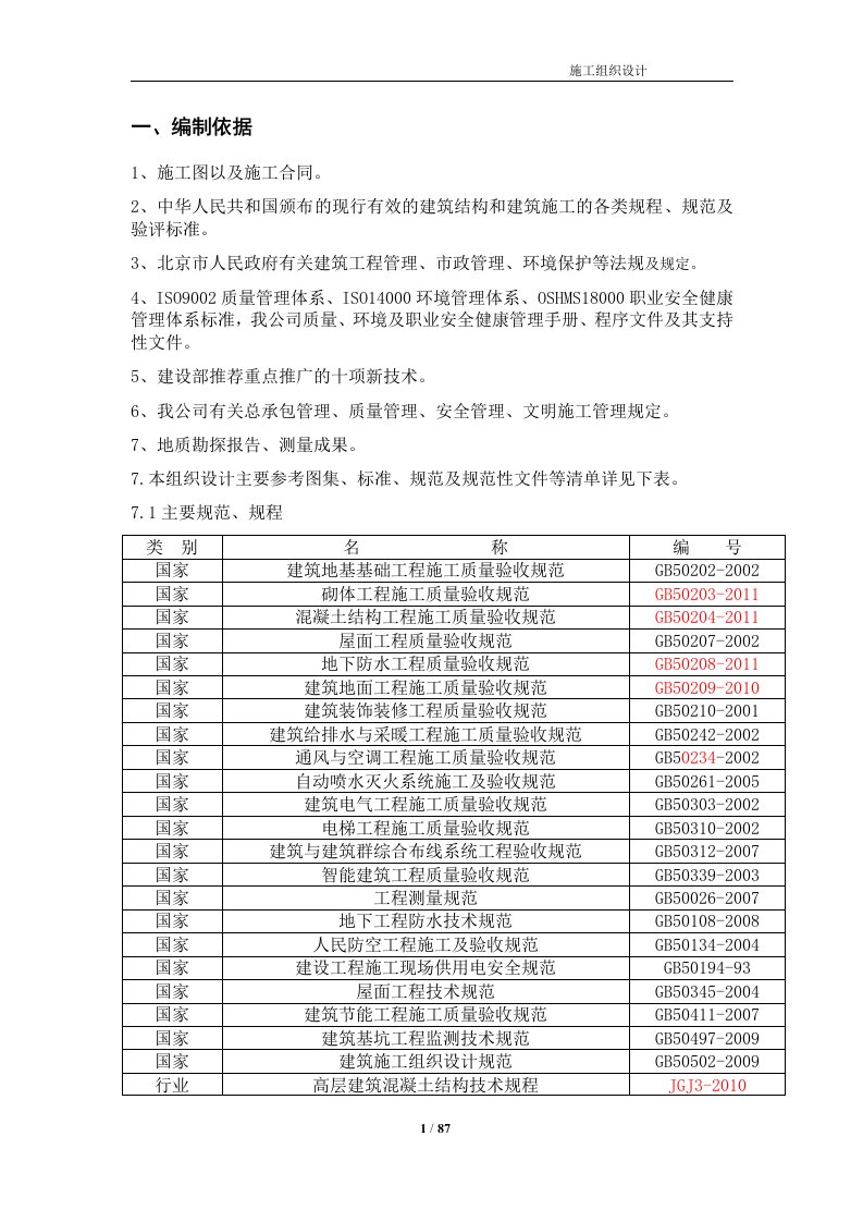 长城杯施工组织设计