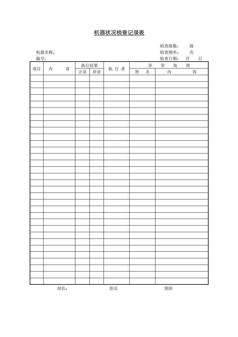 机器状况检查记录表