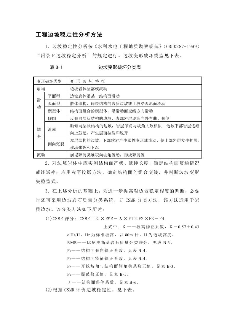 工程边坡稳定性分析方法