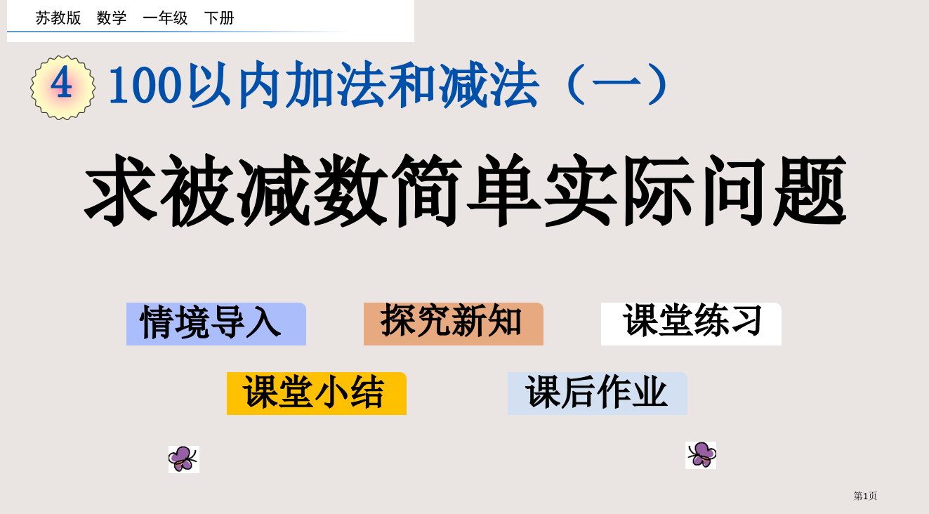 苏教版一年级下册4.4-求被减数的简单实际问题市公共课一等奖市赛课金奖课件