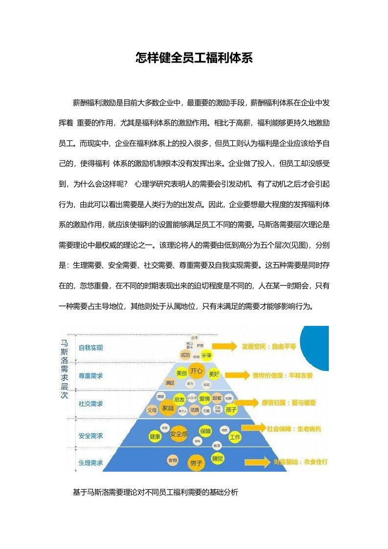 企业管理-怎样健全员工福利体系