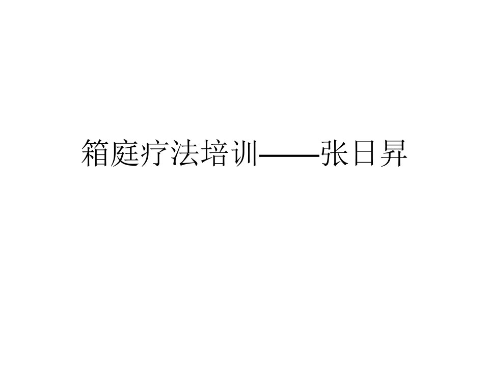 箱庭疗法培训——张日升