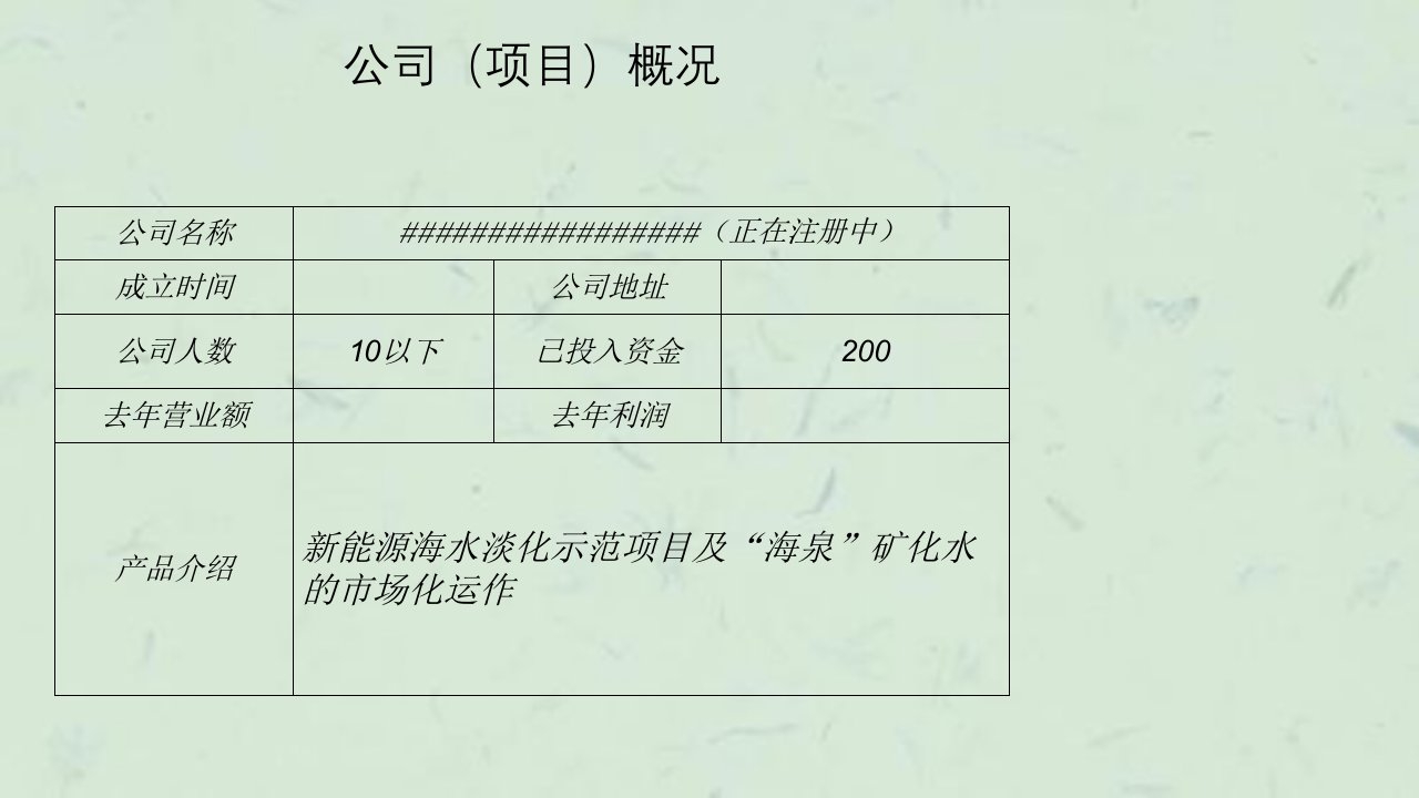 无界投融强化新能源海水淡化示范项目的市场化运作及营销模式课件