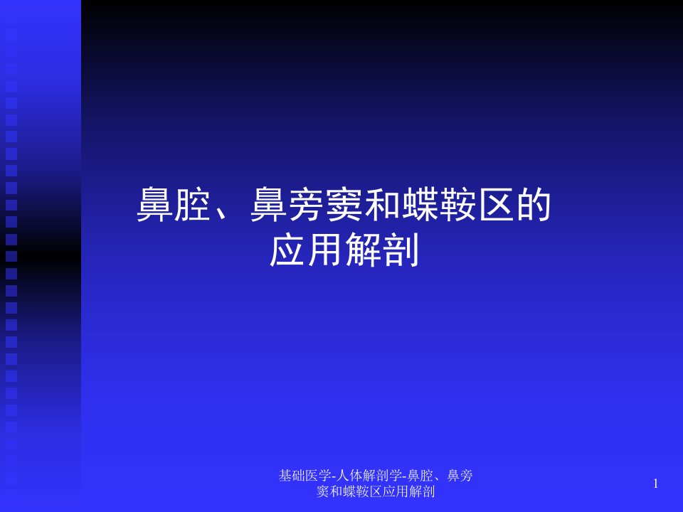 基础医学-人体解剖学-鼻腔鼻旁窦和蝶鞍区应用解剖课件