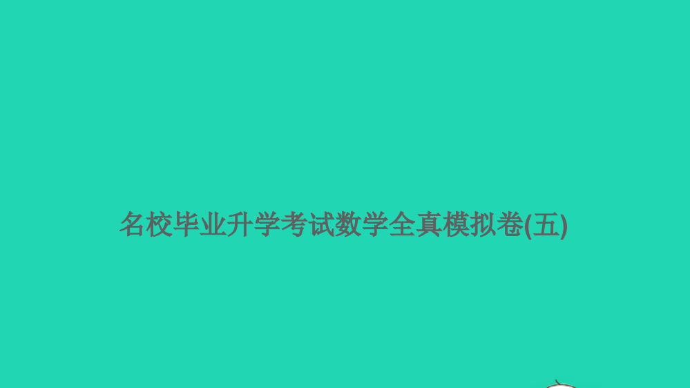 2021小考数学特训卷